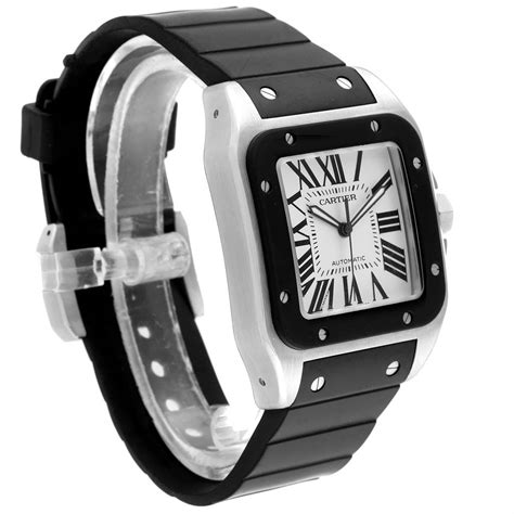 cartier santos with rubber strap